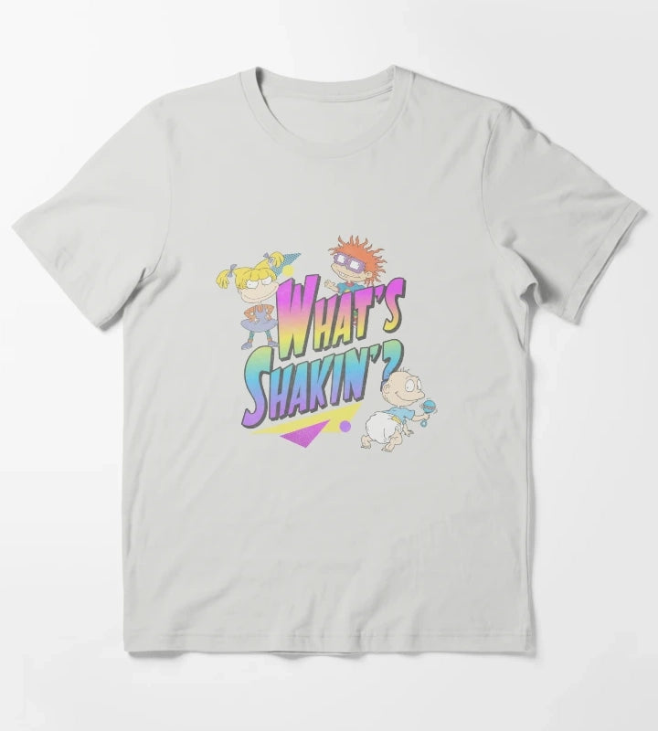 Rugrats Vintage Neon Group Whats Shakin T-Shirt Light Grey