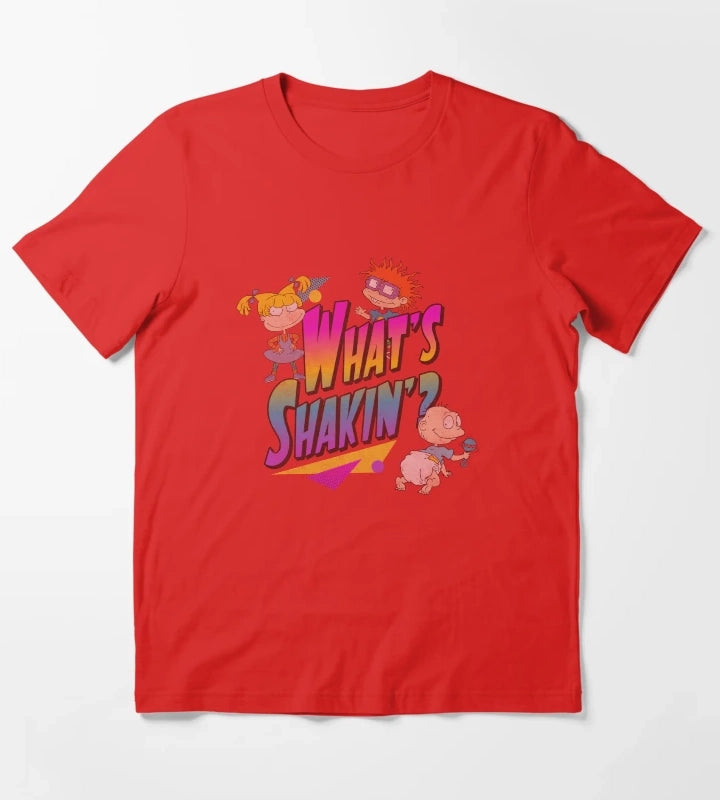 Rugrats Vintage Neon Group Whats Shakin T-Shirt Red