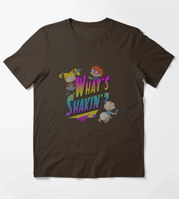 Rugrats Vintage Neon Group Whats Shakin T-Shirt Brown
