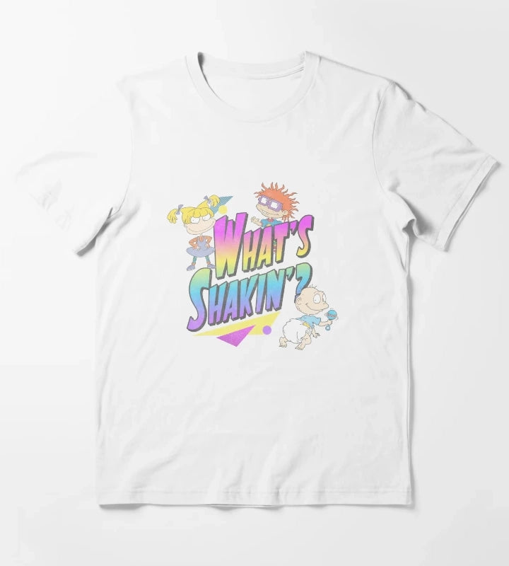 Rugrats Vintage Neon Group Whats Shakin T-Shirt White