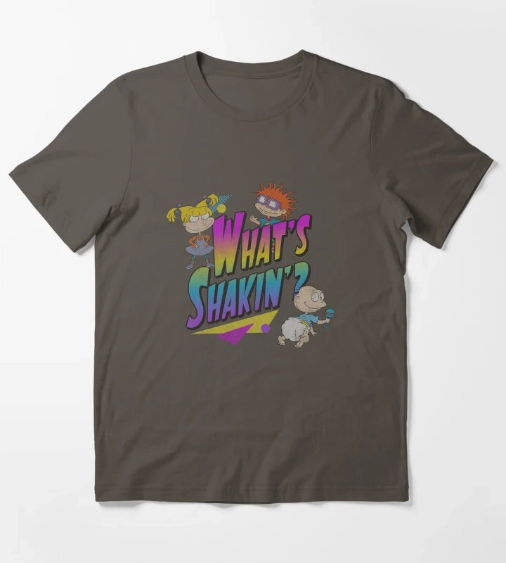 Rugrats Vintage Neon Group Whats Shakin T-Shirt Dark Grey