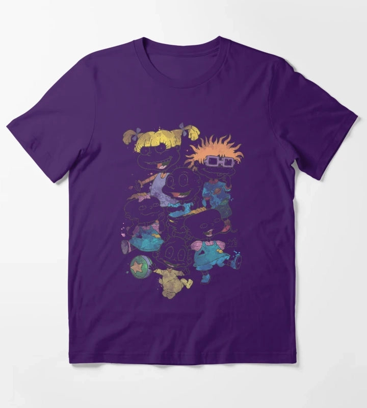Rugrats Watercolor Group Shot Poster T-Shirt Purple
