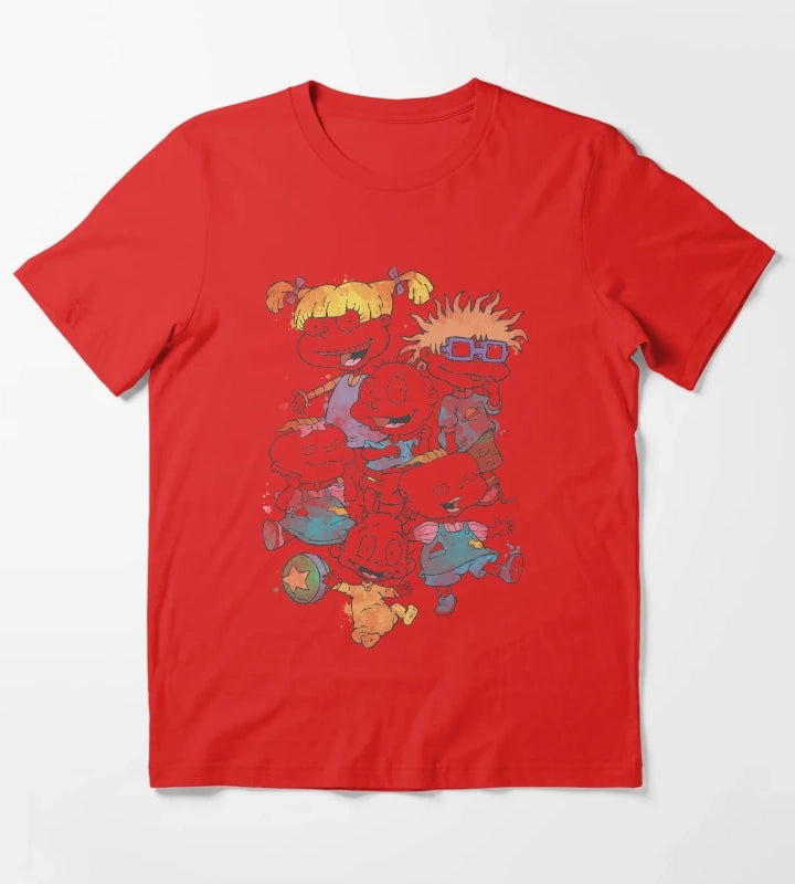 Rugrats Watercolor Group Shot Poster T-Shirt Red