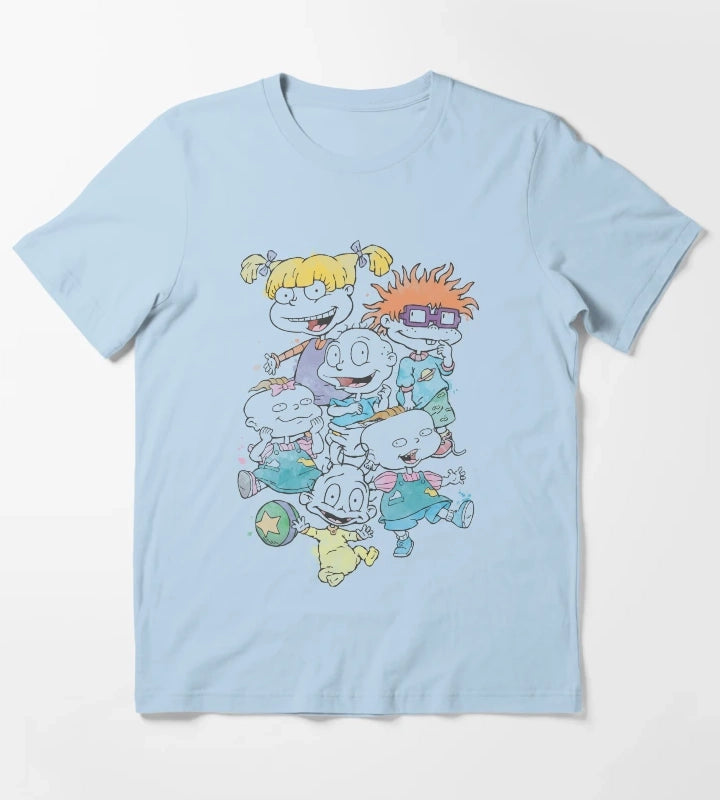 Rugrats Watercolor Group Shot Poster T-Shirt Sky Blue