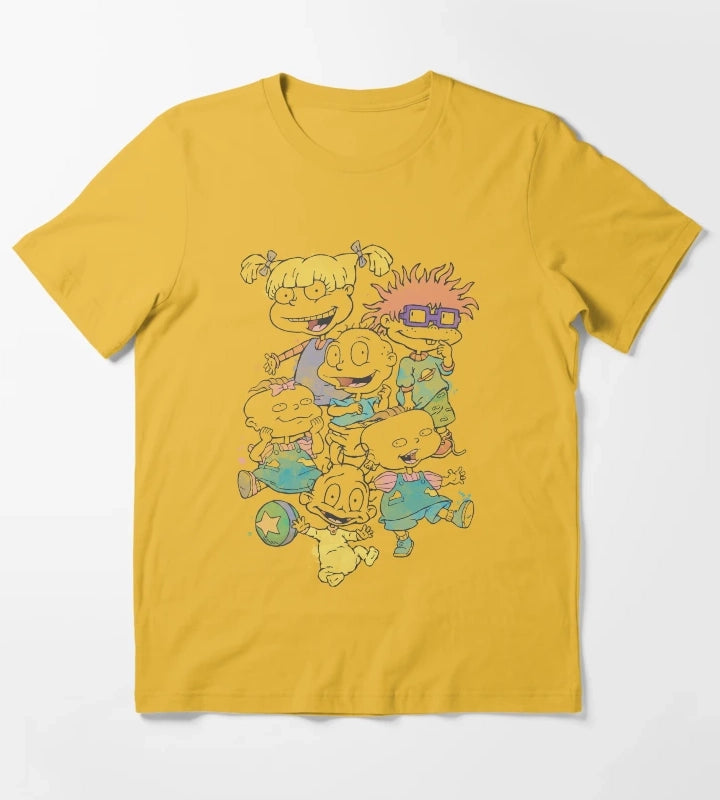 Rugrats Watercolor Group Shot Poster T-Shirt Yellow