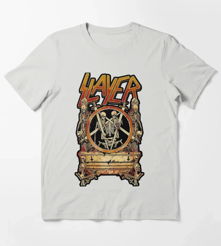SLAYERs 02 American thrash metal band T-Shirt Light Grey