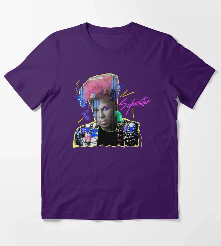 SLVSTR DISCO QUEEN black background T-Shirt Purple