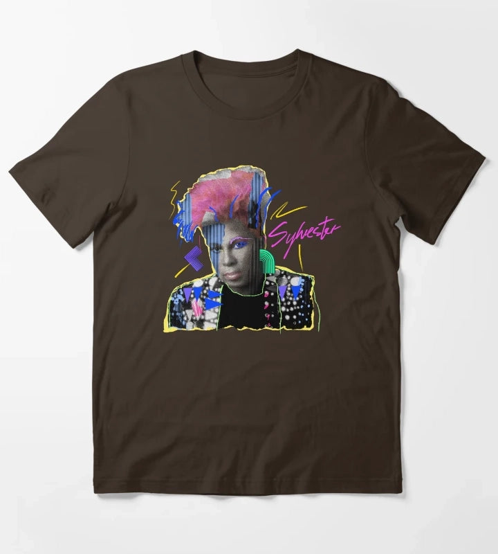SLVSTR DISCO QUEEN black background T-Shirt Brown