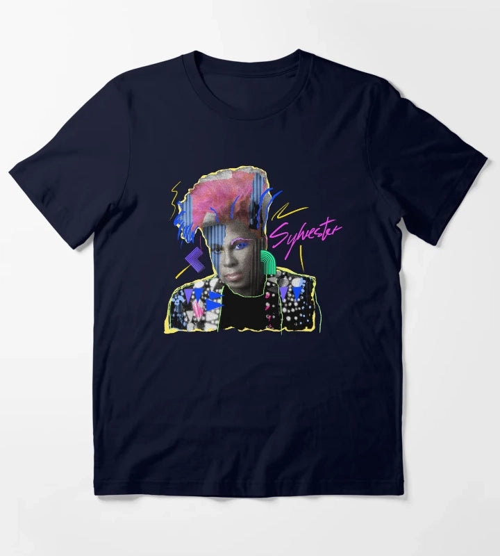 SLVSTR DISCO QUEEN black background T-Shirt Navy