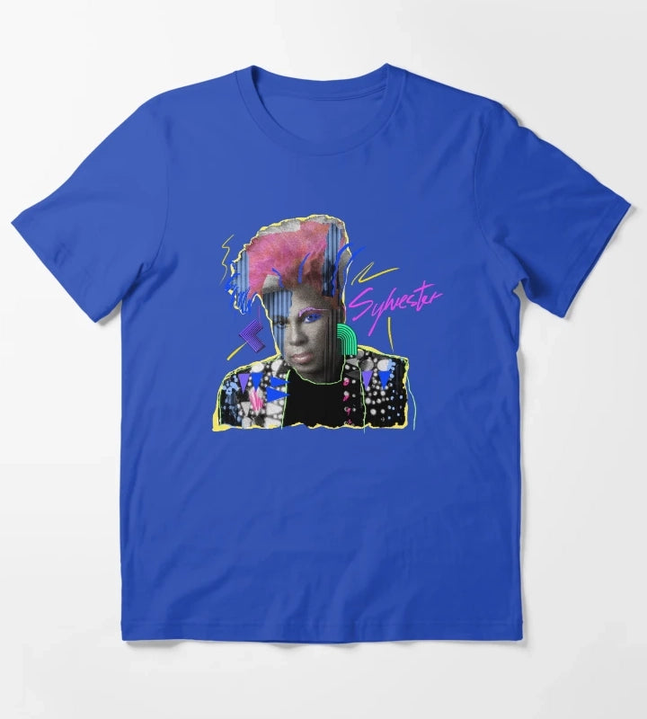 SLVSTR DISCO QUEEN black background T-Shirt Blue
