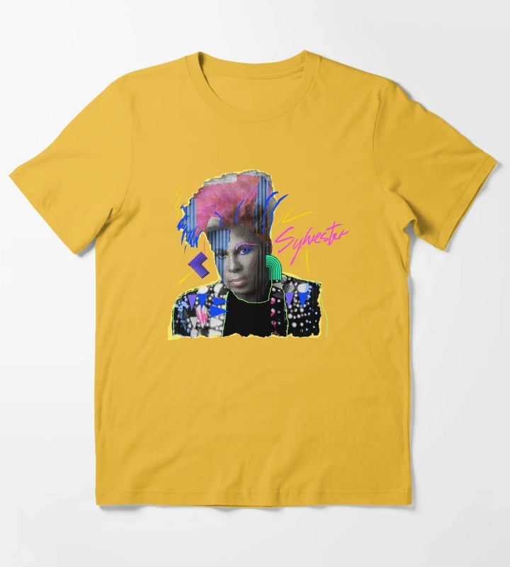 SLVSTR DISCO QUEEN black background T-Shirt Yellow