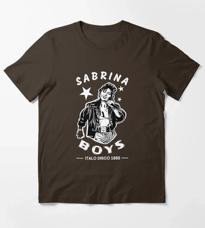 Sabrina Boys Italo Disco 1985 Stencil Vintage Design T-Shirt Brown