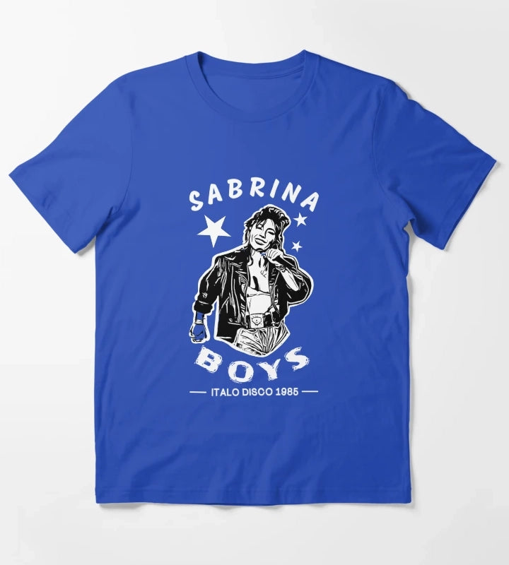 Sabrina Boys Italo Disco 1985 Stencil Vintage Design T-Shirt Blue