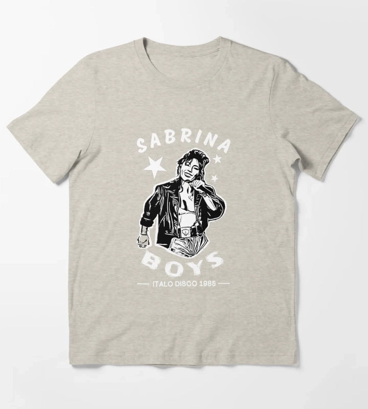 Sabrina Boys Italo Disco 1985 Stencil Vintage Design T-Shirt Cream