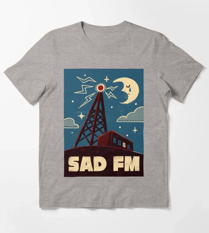 Sad FM T-Shirt Heather Grey