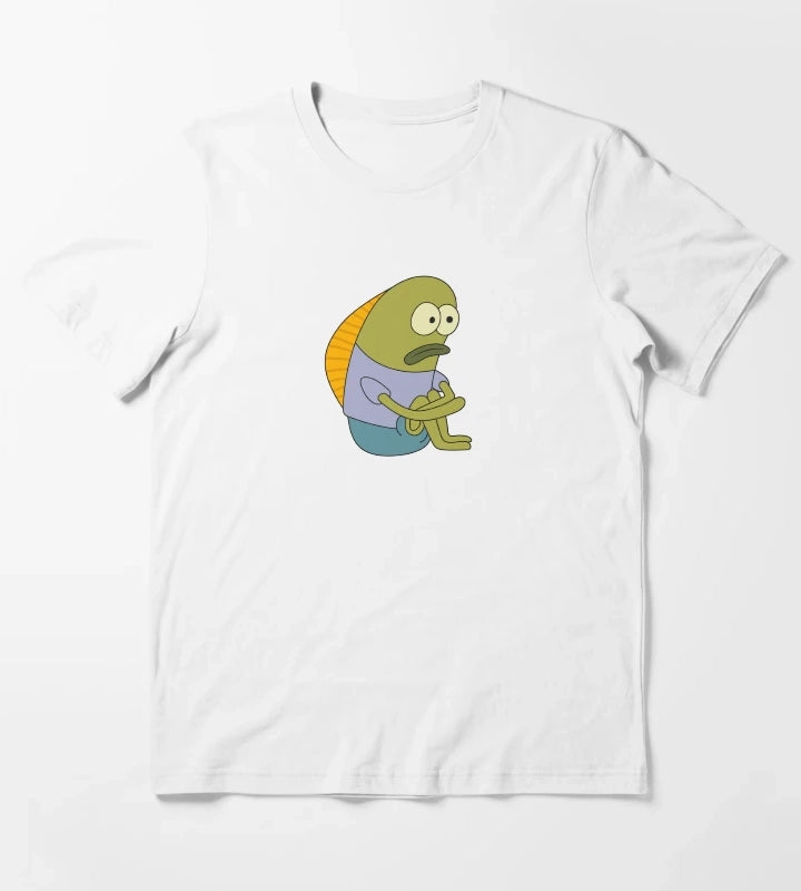 Sad Fish Meme SpongeBob Funny Illustration T-Shirt White