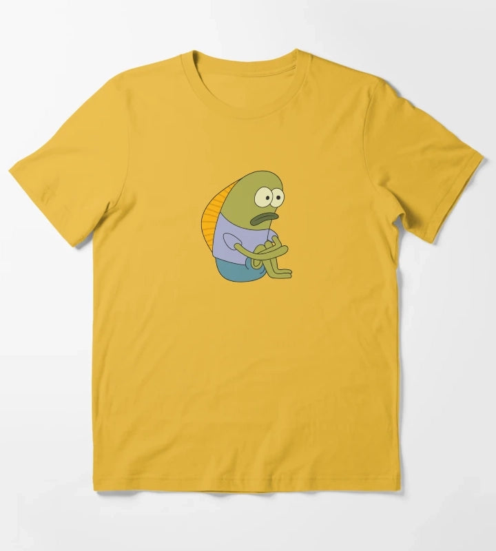 Sad Fish Meme SpongeBob Funny Illustration T-Shirt Yellow