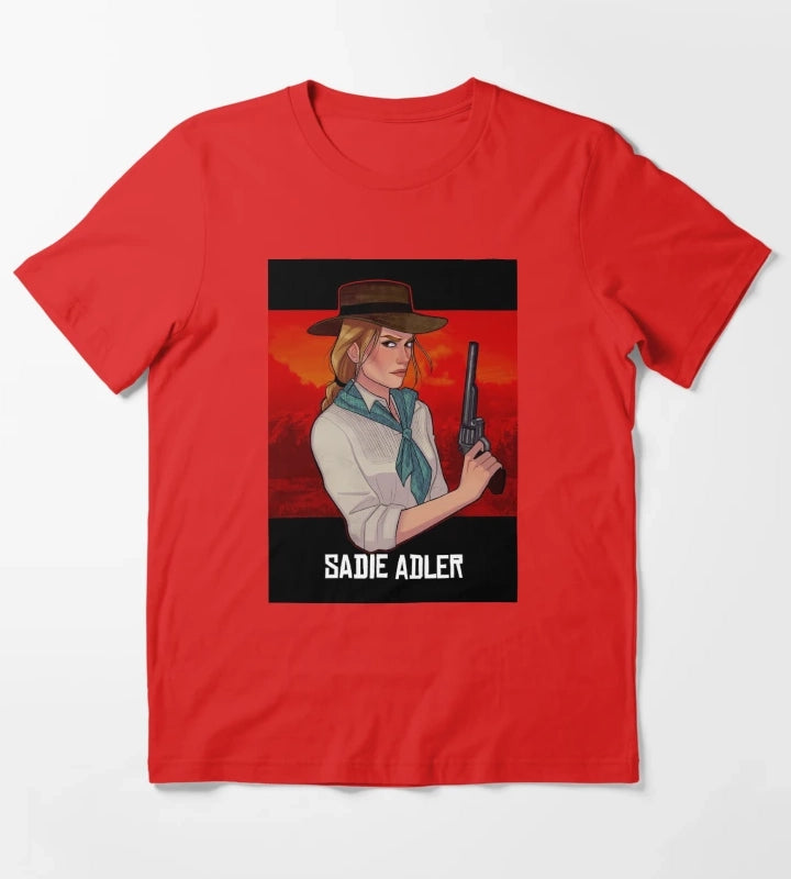 Sadie Adler Cowgirl Video Gaming T-Shirt Red