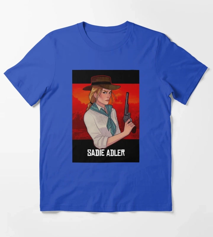 Sadie Adler Cowgirl Video Gaming T-Shirt Blue