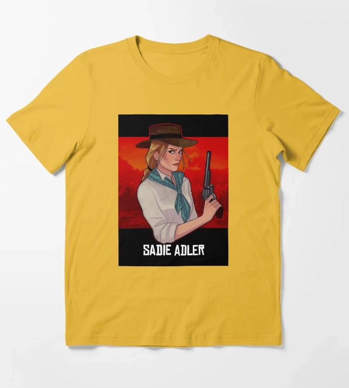 Sadie Adler Cowgirl Video Gaming T-Shirt Yellow