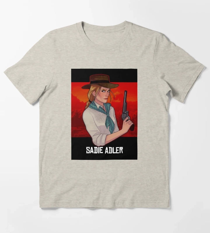 Sadie Adler Cowgirl Video Gaming T-Shirt Cream