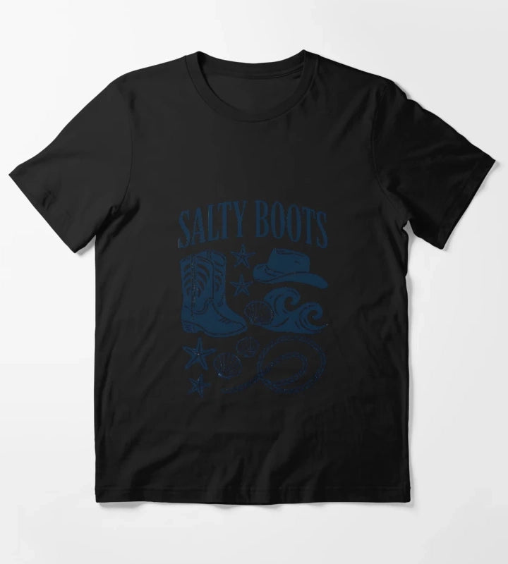 Salty Boots Western Beach Design T-Shirt