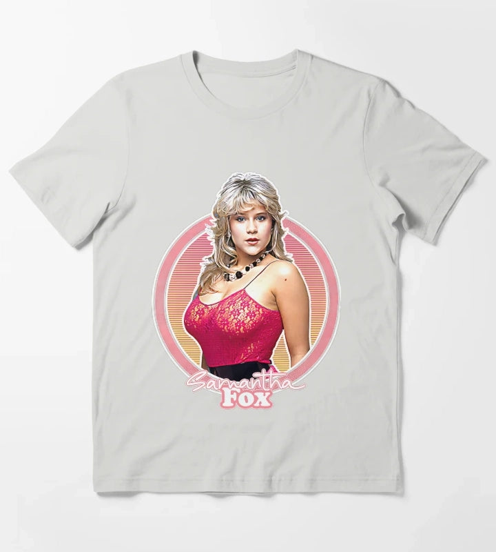 Samantha 80s Fox Fan T-Shirt Light Grey