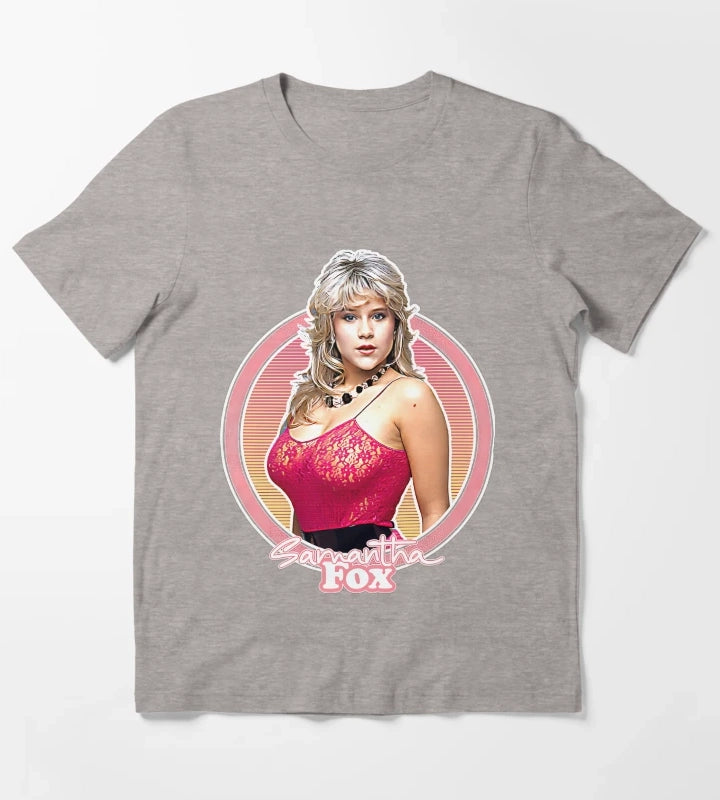 Samantha 80s Fox Fan T-Shirt Heather Grey