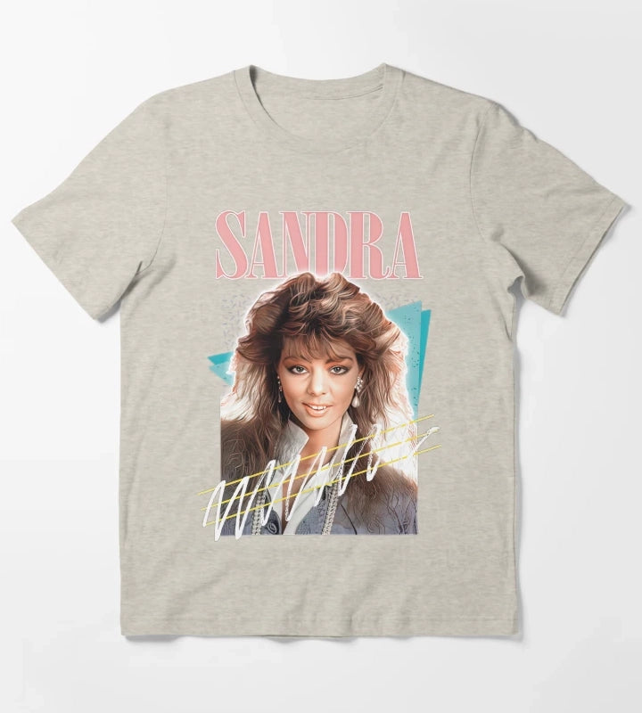 Sandra 80s Cretu Retro Fan Art T-Shirt Cream