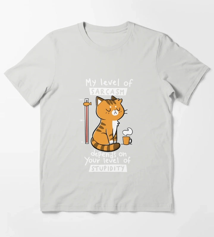 Sarcasm Level T-Shirt Light Grey