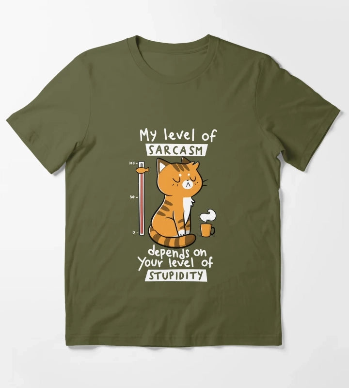 Sarcasm Level T-Shirt Olive Green
