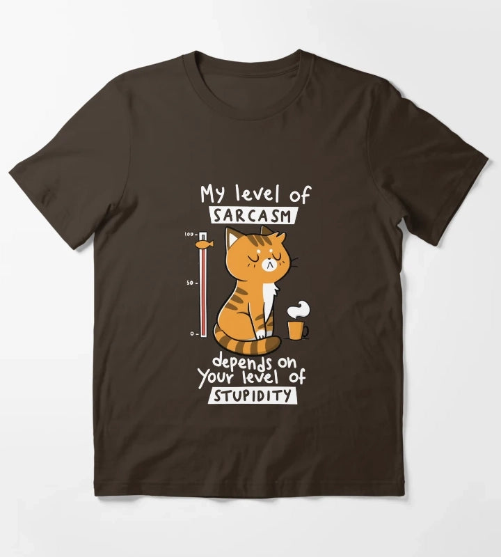 Sarcasm Level T-Shirt Brown
