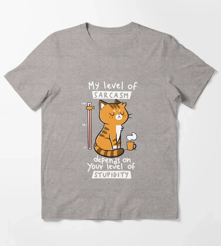 Sarcasm Level T-Shirt Heather Grey