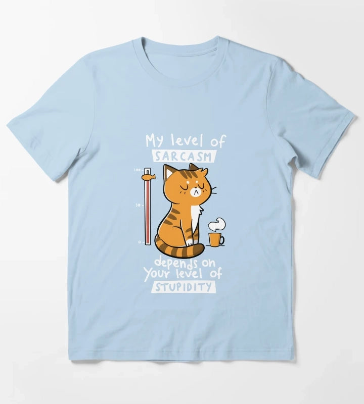 Sarcasm Level T-Shirt Sky Blue