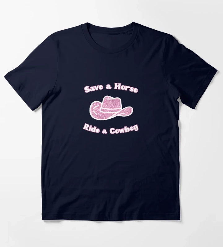 Save a Horse Ride a Cowboy T-Shirt Navy