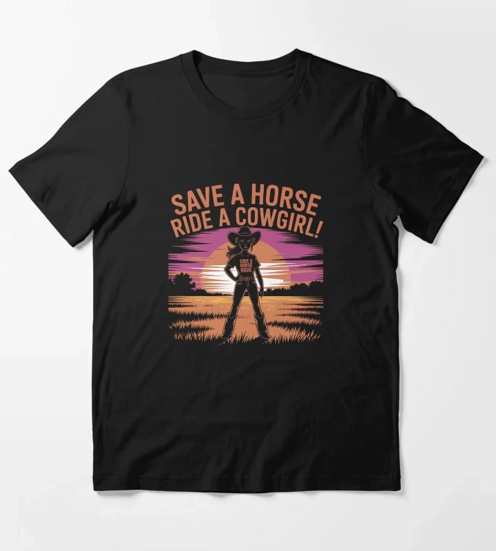Save a Horse Ride a Cowgirl Funny Western Rodeo Bachelorette Shirt T-Shirt