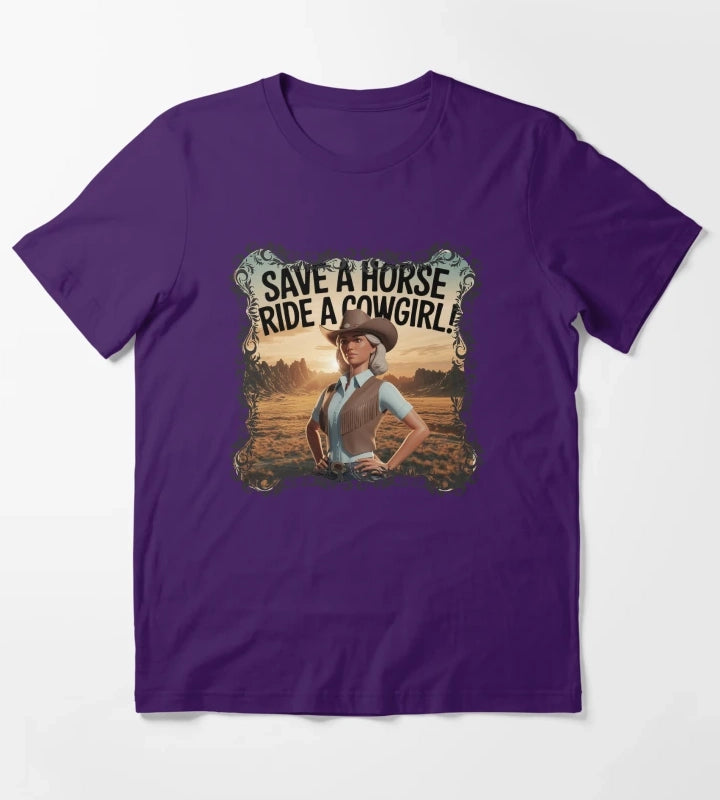 Save a horse ride a cowgirl vintage designs Cowgirl Chic T-Shirt Purple