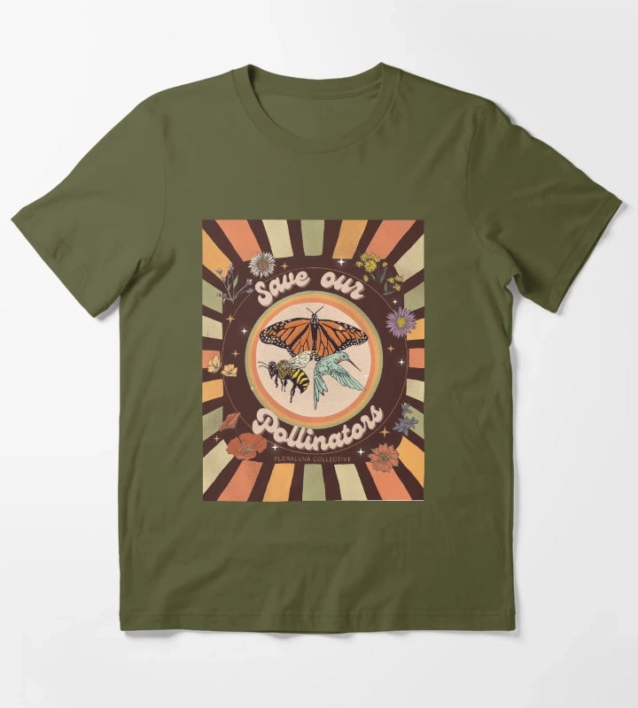 Save our pollinators T-Shirt Olive Green