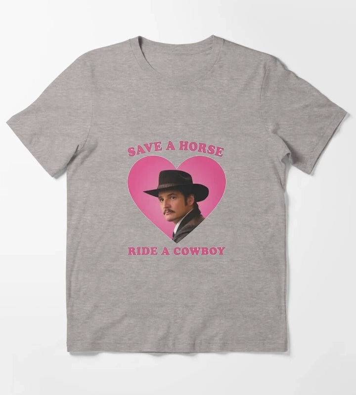 Save the horse ride a cowboy T-Shirt Heather Grey
