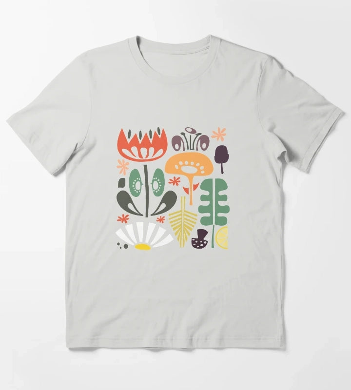 Scandinavian Wildflowers T-Shirt Light Grey