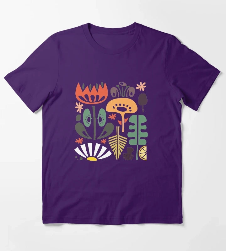 Scandinavian Wildflowers T-Shirt Purple