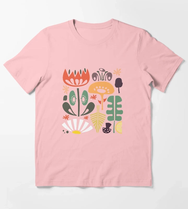 Scandinavian Wildflowers T-Shirt Dark Grey