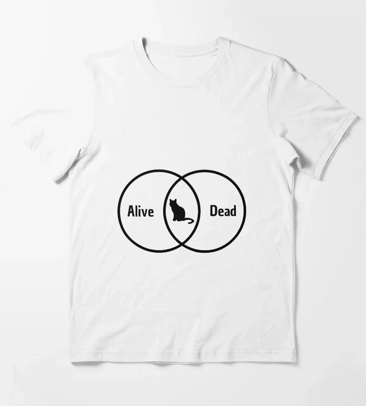 Schrodingers cat Venn diagram T-Shirt White