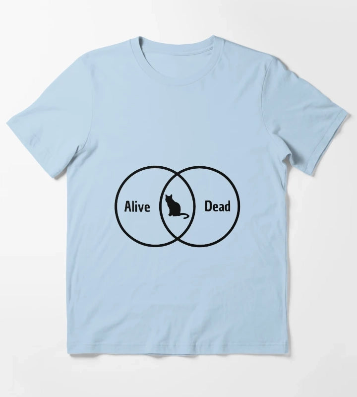 Schrodingers cat Venn diagram T-Shirt Sky Blue