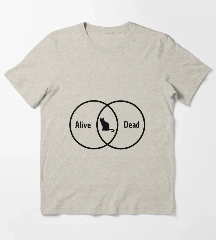 Schrodingers cat Venn diagram T-Shirt Cream
