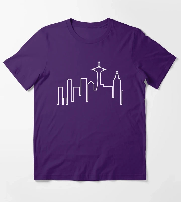 Seattle Skyline Frasier T-Shirt Purple