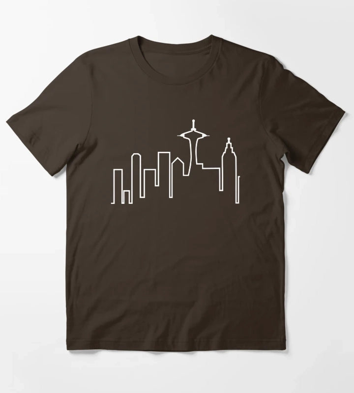 Seattle Skyline Frasier T-Shirt Brown