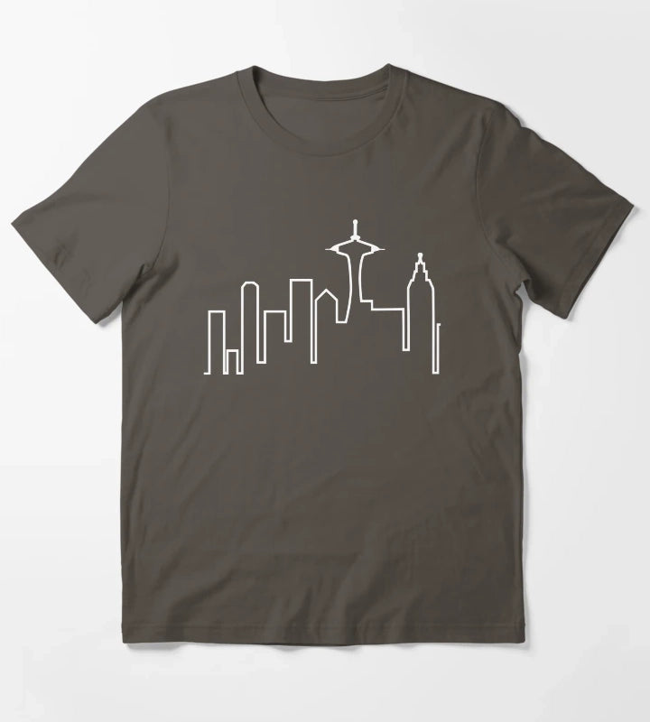Seattle Skyline Frasier T-Shirt Dark Grey