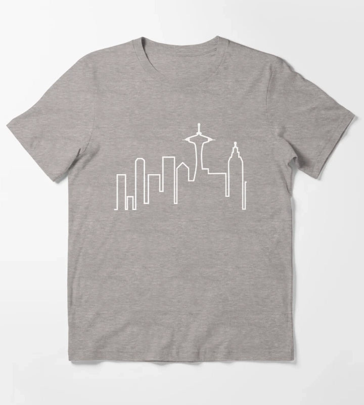 Seattle Skyline Frasier T-Shirt Heather Grey