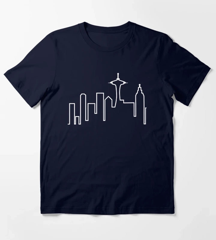 Seattle Skyline Frasier T-Shirt Navy
